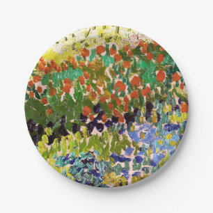 Van Gogh Flowering Garden At Arles Floral Fine Art Paper Plate