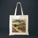 Van Gogh Flowering Garden At Arles Floral Fine Art Tote Bag<br><div class="desc">Vincent Van Gogh Flowering Garden At Arles With Path Fine Art Vincent Willem van Gogh was a Post-Impressionist painter whose work had a far-reaching influence on 20th-century art. His output includes portraits, self portraits, landscapes and still lifes of cypresses, flower fields, trees in bloom, gardens, wheat fields and flowers. Between...</div>