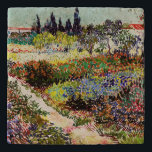 Van Gogh Flowering Garden At Arles Floral Fine Art Trivet<br><div class="desc">Vincent Van Gogh Flowering Garden At Arles With Path Fine Art Vincent Willem van Gogh was a Post-Impressionist painter whose work had a far-reaching influence on 20th-century art. His output includes portraits, self portraits, landscapes and still lifes of cypresses, flower fields, trees in bloom, gardens, wheat fields and flowers. Between...</div>