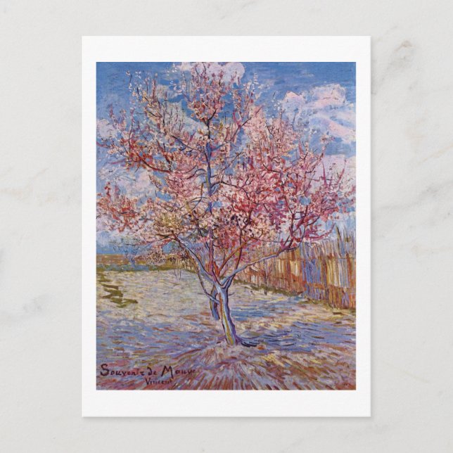 Van Gogh | Flowering Peach Tree | New Address Announcement Postcard (Front)