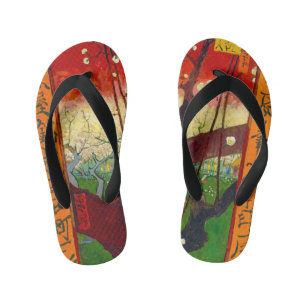 Van Gogh Flowering Plum Tree after Hiroshige Kid's Thongs