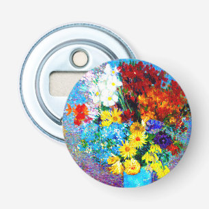Van Gogh Flowers in a Blue Vase Bottle Opener