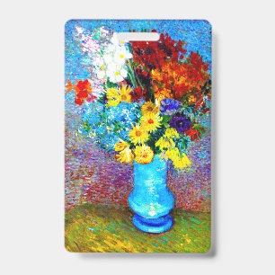 Van Gogh Flowers in a Blue Vase ID Badge