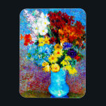 Van Gogh Flowers in a Blue Vase Magnet<br><div class="desc">Magnet featuring Vincent van Gogh’s oil painting Flowers in a Blue Vase (1887). Beautiful flowers of various colours are arranged in a blue vase: red,  purple,  white,  blue,  yellow,  red,  orange. A wonderful gift for fans of Post-Impressionism and Dutch art.</div>