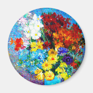 Van Gogh Flowers in a Blue Vase Magnet