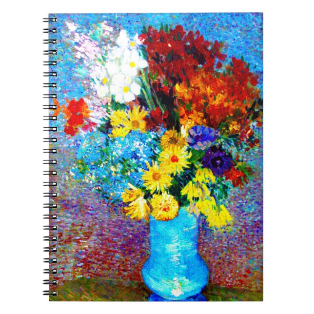 Van Gogh Flowers in a Blue Vase Notebook (Front)