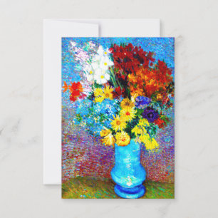 Van Gogh Flowers in a Blue Vase RSVP Card