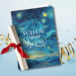 Van Gogh Follow Your Dream Aeroplane Congratulatio Card