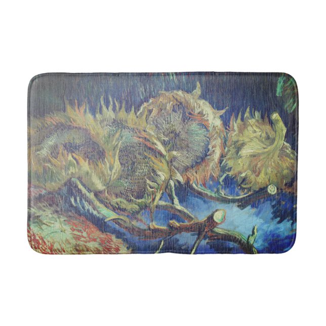 Van Gogh Four Withered Sunflowers Bath Mat (Front)