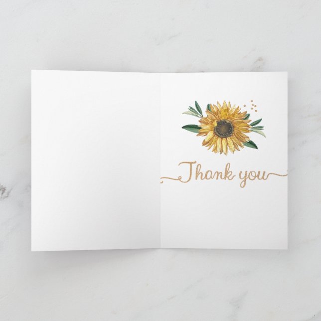 Van Gogh - Fourteen Sunflowers, Thank You Card (Inside)