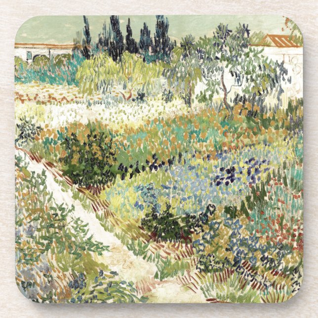 Van Gogh Garden at Arles 1888 Coaster (Front)