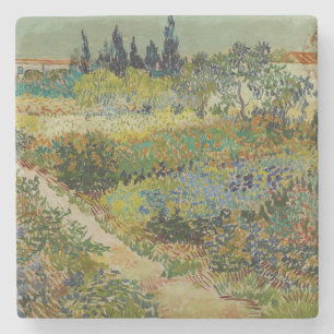 Van Gogh Garden at Arles Floral Impressionist Stone Coaster