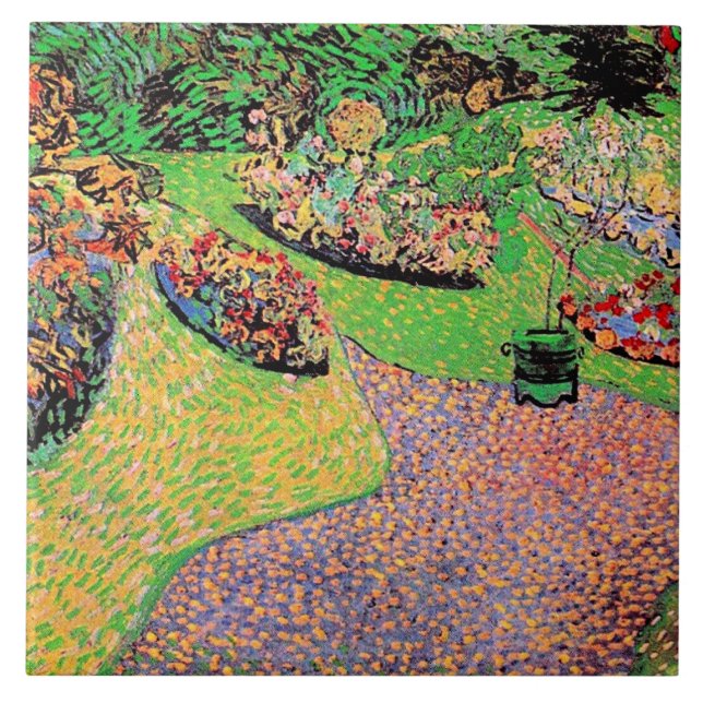 Van Gogh - Garden in Auvers Ceramic Tile (Front)