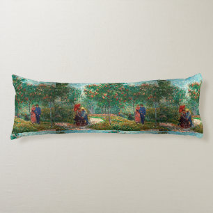 Van Gogh Garden in Montmartre with lovers Body Cushion