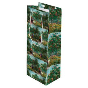 Van Gogh Garden in Montmartre with lovers Wine Gift Bag