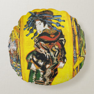 Van Gogh Geisha Round Cushion