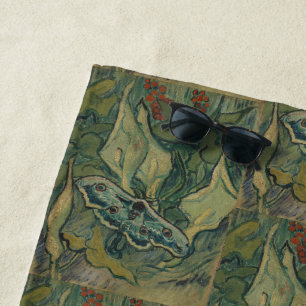 Van Gogh Giant Peacock Moth Vintage Nature ArtVan Beach Towel