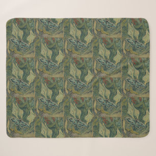 Van Gogh Giant Peacock Moth Vintage Nature ArtVan Sherpa Blanket