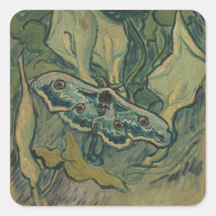 Van Gogh Giant Peacock Moth Vintage Nature ArtVan Square Sticker