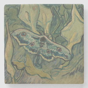 Van Gogh Giant Peacock Moth Vintage Nature ArtVan Stone Coaster