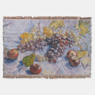 Van Gogh Grapes and Apples Still Life Art Print Throw Blanket