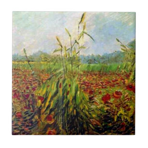 Van Gogh - Green Corn Stalks Ceramic Tile