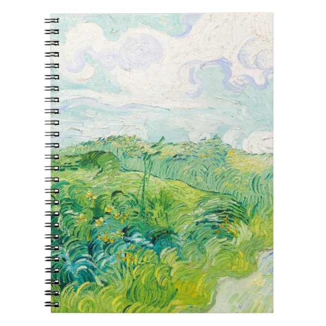 Van Gogh Green Wheat Fields Auvers. Impressionism Notebook (Front)