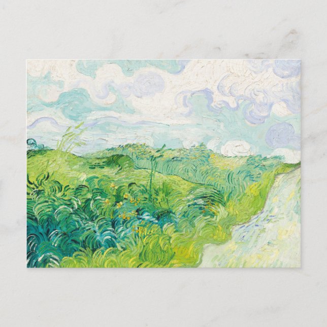 Van Gogh. Green Wheat Fields Auvers. Impressionism Postcard (Front)