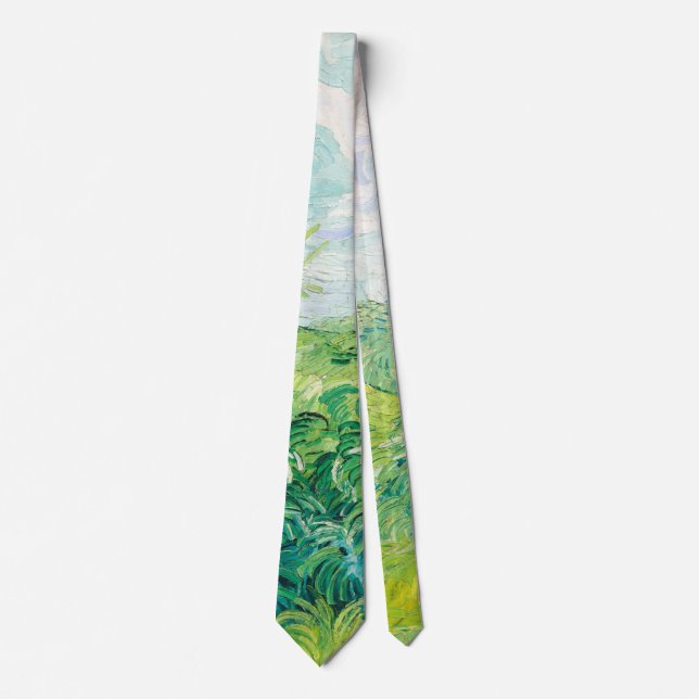 Van Gogh. Green Wheat Fields Auvers. Impressionism Tie (Front)