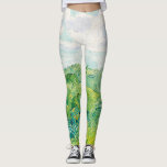 Van Gogh Green Wheat Fields Auvers. Impressionist Leggings<br><div class="desc">Van Gogh "Green Wheat Fields,  Auvers" leggings. Greenery Impressionist art.</div>