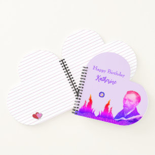 VAN GOGH happy birthday Katherine pink cute Notebook