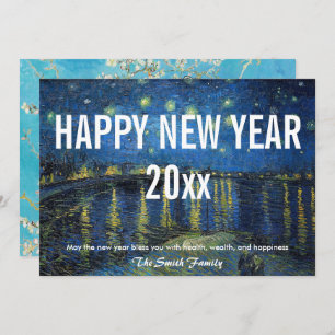 Van Gogh - Happy New Year with Starry Night /Rhone Holiday Card