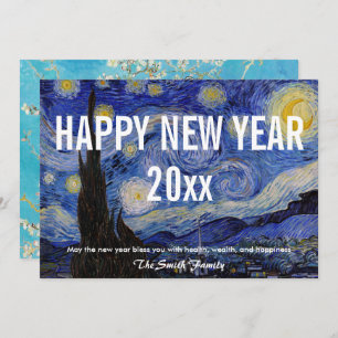 Van Gogh - Happy New Year with The Starry Night Holiday Card
