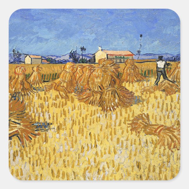 Van Gogh - Havest in Provence Square Sticker (Front)