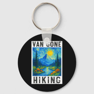 Van Gogh Hiking, Camping Mountains Nature, Funny H Key Ring