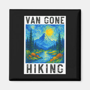 Van Gogh Hiking, Camping Mountains Nature, Funny H Magnet
