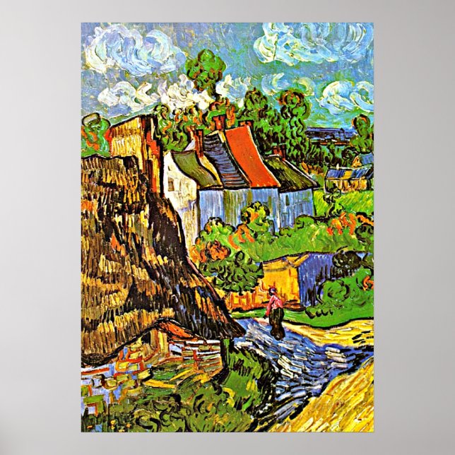 Van Gogh - Houses in Auvers Poster (Front)