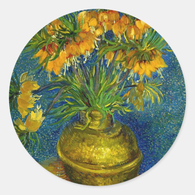 Van Gogh Imperial Fritillaries  Classic Round Sticker (Front)