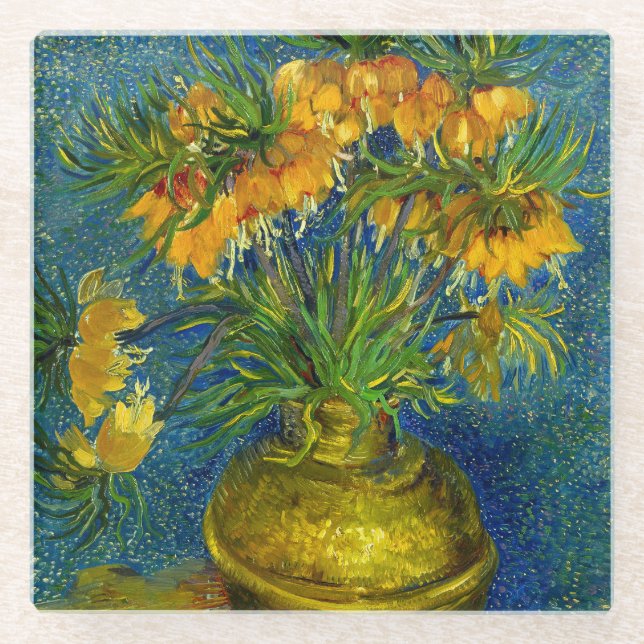 Van Gogh Imperial Fritillaries  Glass Coaster (Front)