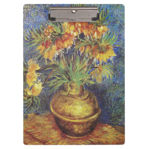 Van Gogh Imperial Fritillaries in Copper Vase Clipboard