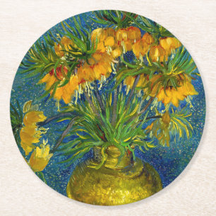 Van Gogh Imperial Fritillaries  Round Paper Coaster