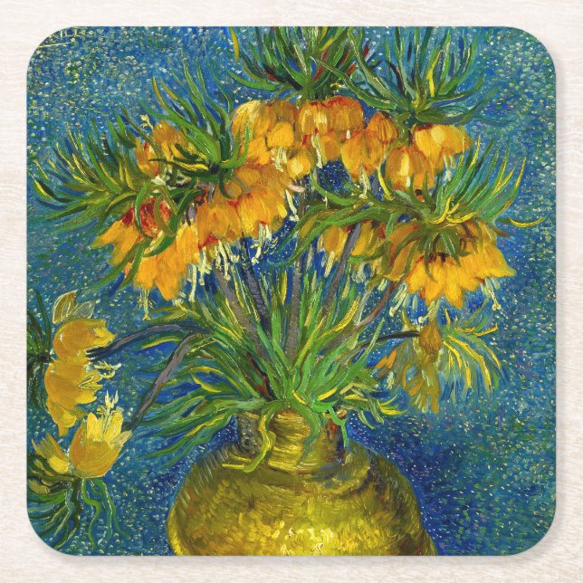 Van Gogh Imperial Fritillaries  Square Paper Coaster (Front)
