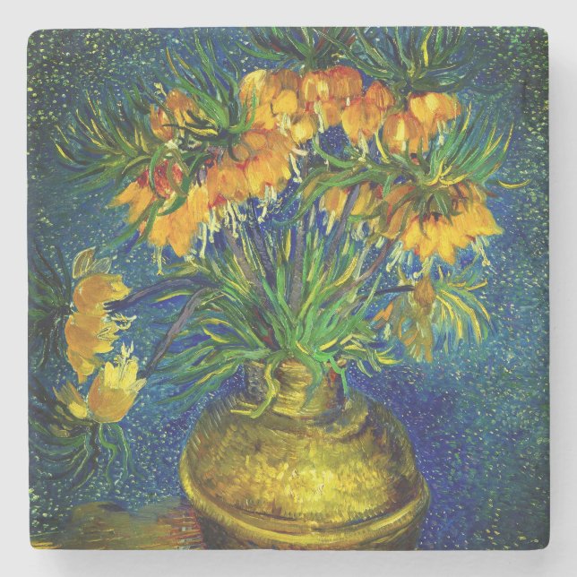 Van Gogh Imperial Fritillaries  Stone Coaster (Front)