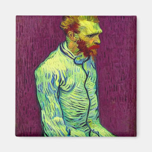 Van Gogh in Open Straitjacket - Wine Red Magnet