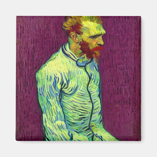 Van Gogh in Open Straitjacket - Wine Red Magnet