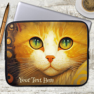 Van Gogh Inspired Cat Painting Laptop Sleeve
