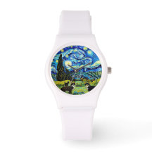 van Gogh inspired starry night cats