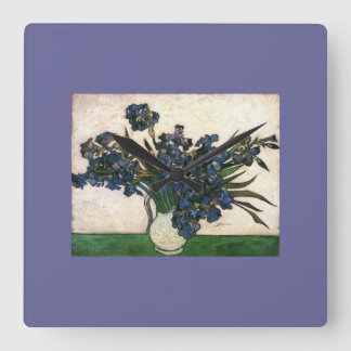 Van Gogh Iris Lavendar Square Wall Clock