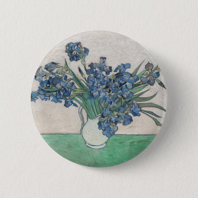 Van Gogh Iris Vase Painting Impressionism 6 Cm Round Badge (Front)