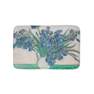 Van Gogh Iris Vase Painting Impressionism Bath Mat